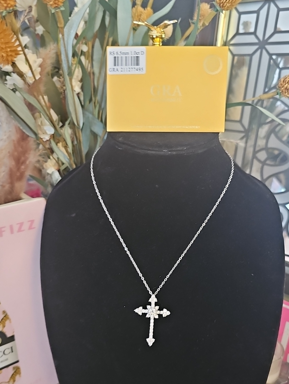 Moissanite 1 Carat Cross Necklace W/GRA
